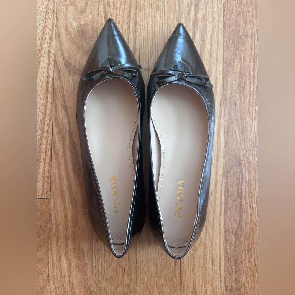 Prada Metallic Flats